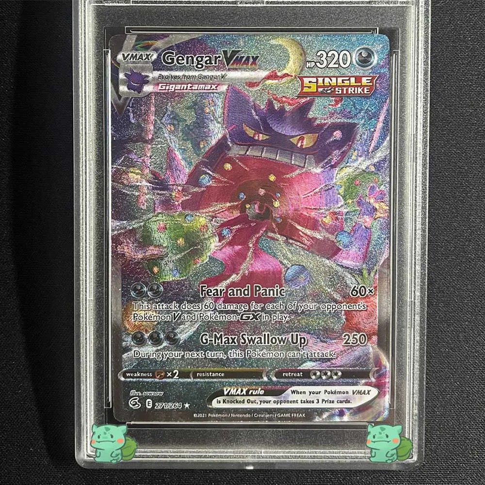 GENGAR VMAX GEM MT 10 puntos tarjeta de colección graduada de Anime PTCG, versión japonesa americana etiqueta holográfica, juguete de regalos para niños