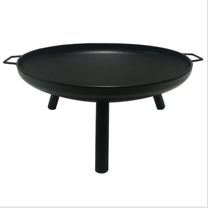 24 Inch Fire Bowl with Barbecue Tongs Fire Basket for Garden Camping Patios Terrace Fire Pit with Handle Cast Iron Leg,BBQ Grill