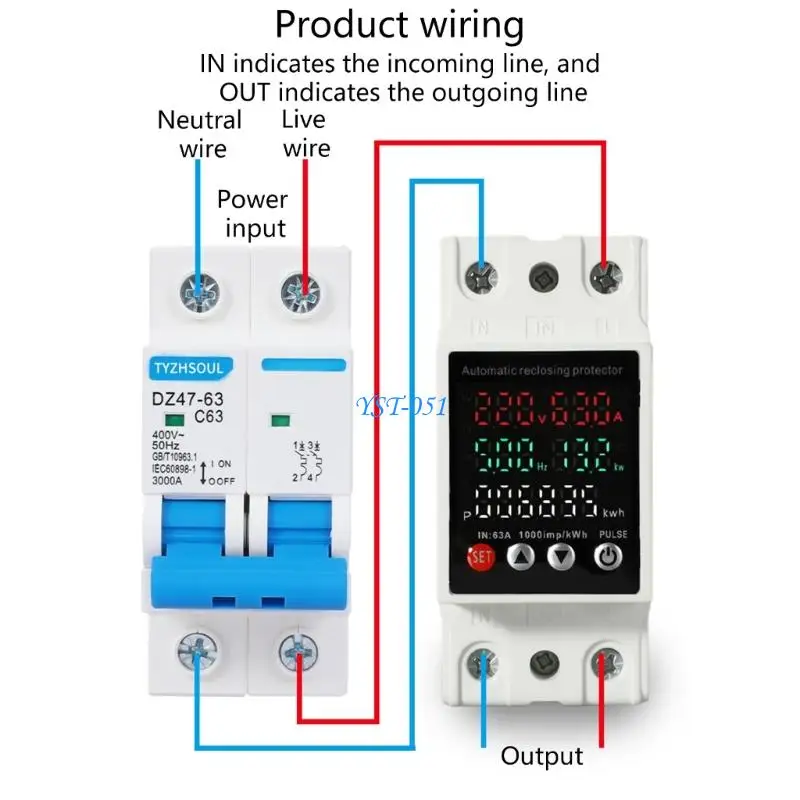E15A Electricity Usage Monitor Multifunctional Digital Electricity Meter Protector Replacement Digital Energy Meter