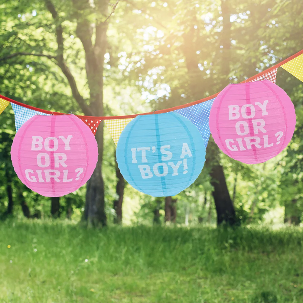 

3pcs Gender Reveal Lantern Gender Reveal Party Supplies Ceiling Lantern Decorations For Birthday Shower Full Moon