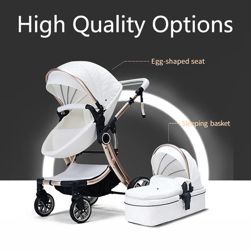 Luxury Baby Stroller High View Baby Pram Carrier Chinese Supplier Directly Sale 3 in 1  Custom OEM Customized Frame Logo