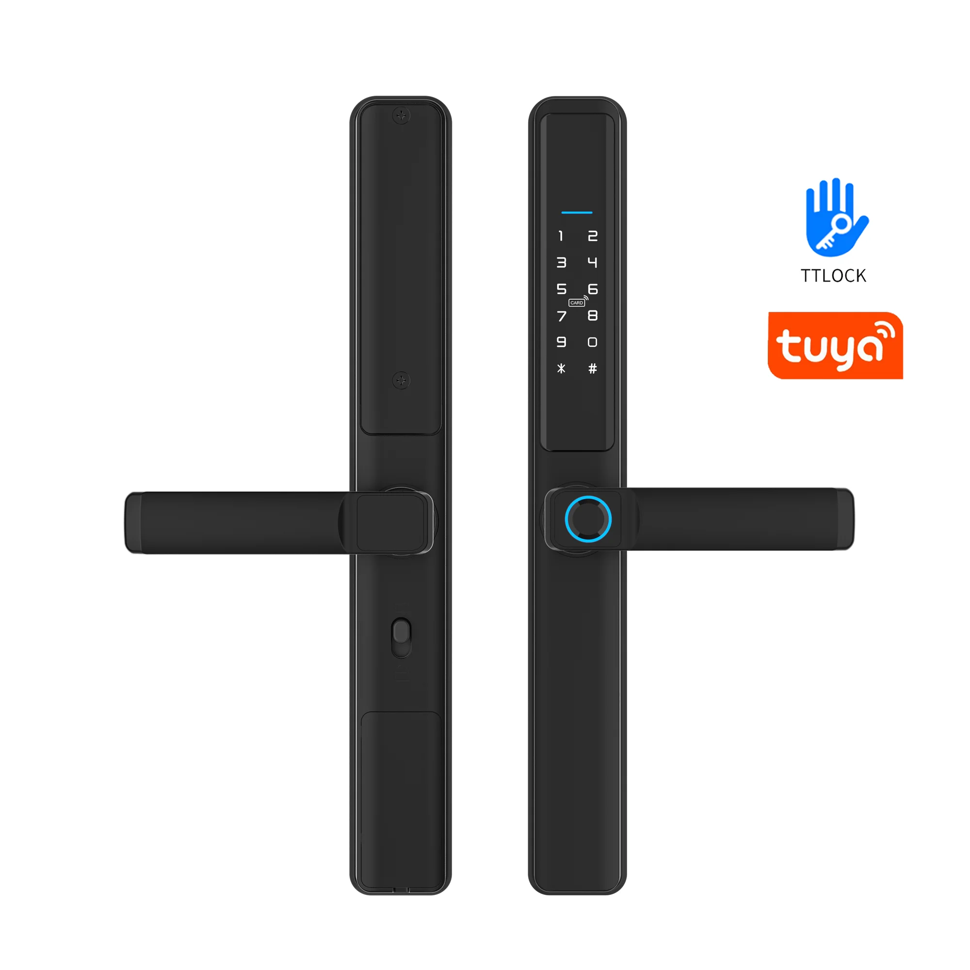 WiFi Smart Card Digital Code Fingerprint Door Lock Wireless App for Wood Steel Glass Doors Aluminum Door Cloud Data Storage