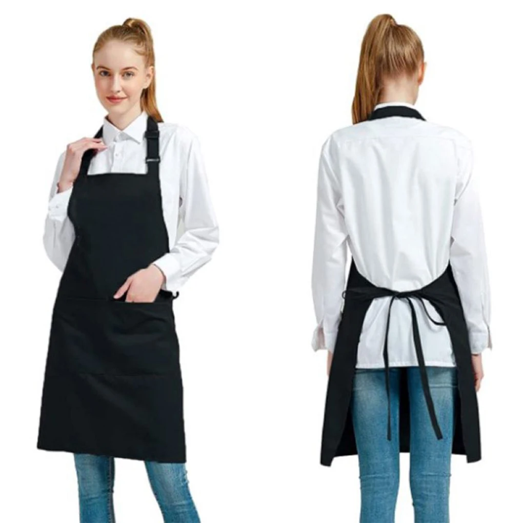 Adults Home Baking Apron Skin-friendly Adjustable Oil Proof Pockets Cooking Bib Reusable Washable Kitchen Supplies