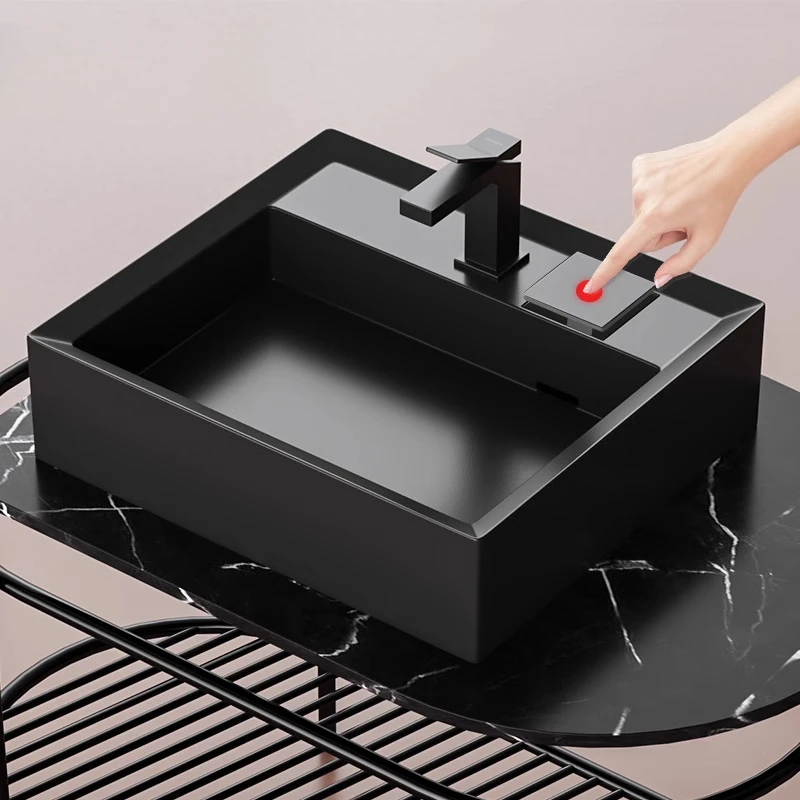 side launching table basin, single basin, side row wash basin, balcony, washing machine, small apartment bathroom cabinet