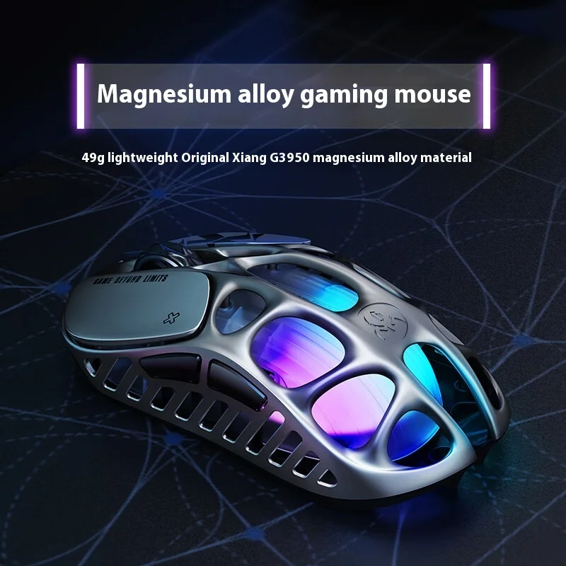 Gravastar X Pro Mouse Tri Mode 49g Leggero in lega di magnesio 8K Mouse wireless da gioco Paw3950 32000 DPI 400mAh per accessorio per PC
