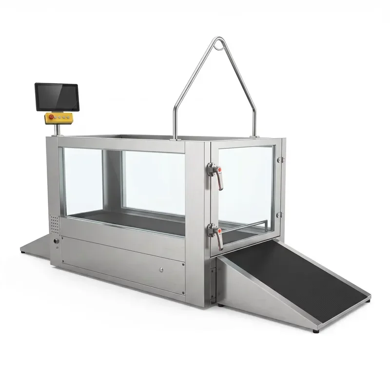 Custom animal rehabilitation machine, dog underwater treadmill, water treadmill for physiotherapy recovery, with ramp