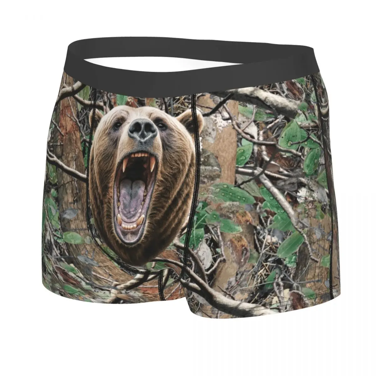 그리즐리 베어 발렌타인 데이 속옷 남성 생일 선물 남편을위한 인쇄 된 복서 팬티 반바지 팬티 통기성 속옷