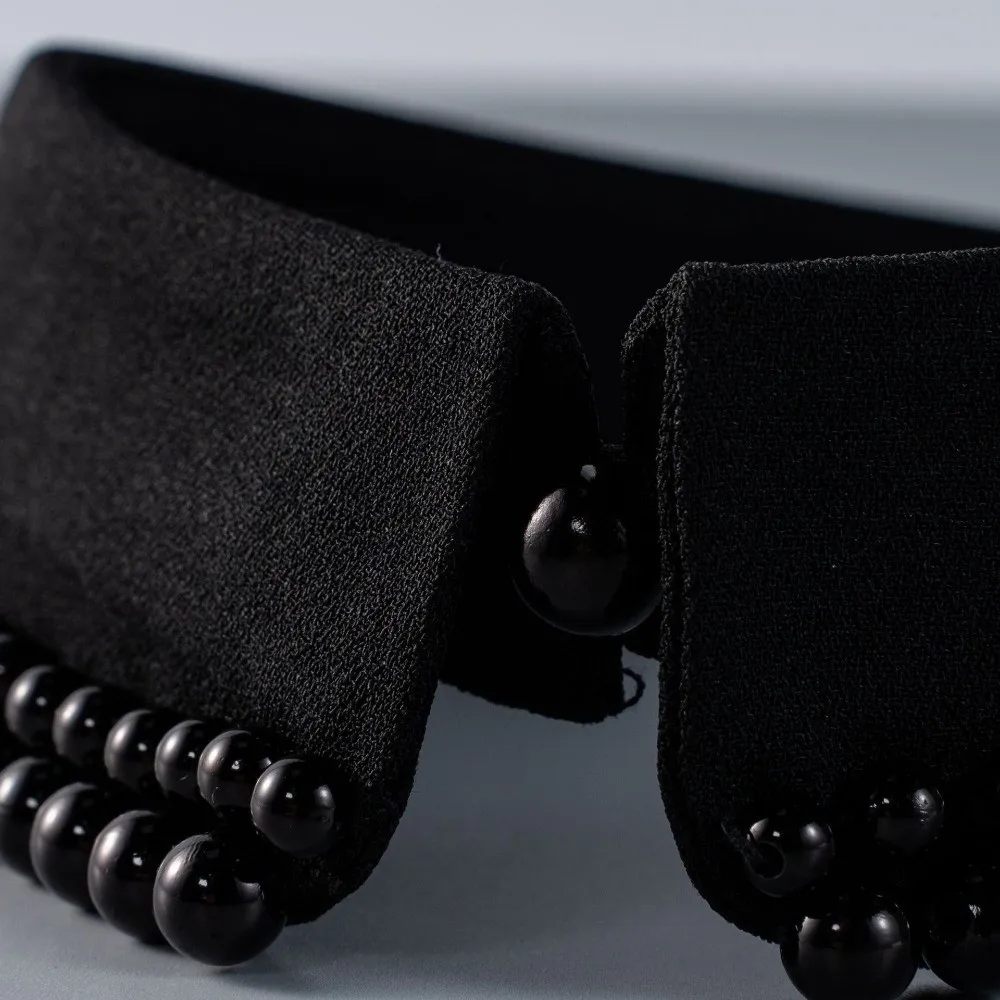 Модный искусственный воротник с жемчужной каймой, элегантный съемный воротник на шею, элитное минималистское платье, блузка, декор для женщин