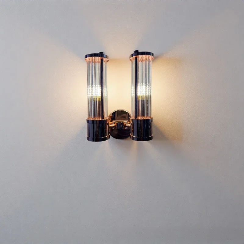 Industrial Minimalist Iron Luminous Double Tube LED Wall Lamps Art Indoor Lustre Lights for Bedroom Home Decoration Chandeliers