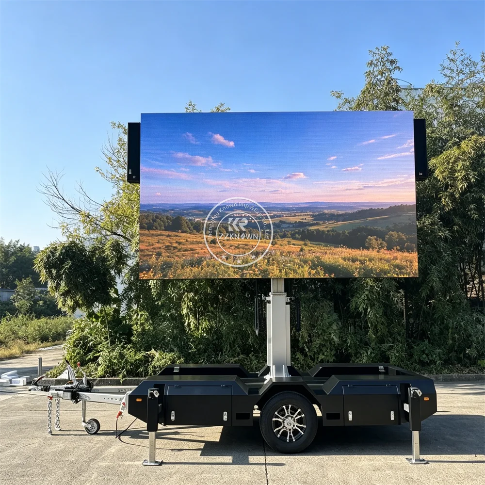 Portable Mobile LED Display Advertising Trailer Digital Signage Billboard Trailer For Commercial Outdoor Advertising Use