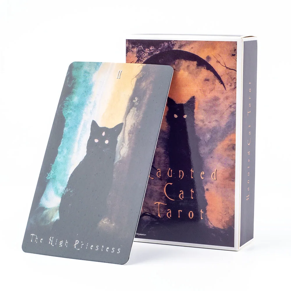 78Pcs Haunted Cat Tarot Deck - Newest English Version Divination Oracle Cards Party Desktop Entertainment Toy view 2