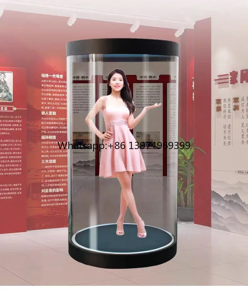 3D Hologram Cylinder Transparent Screen Interactive Holograms HoloTube  Hologram Splicing Cylindrical Cabinet Innovative