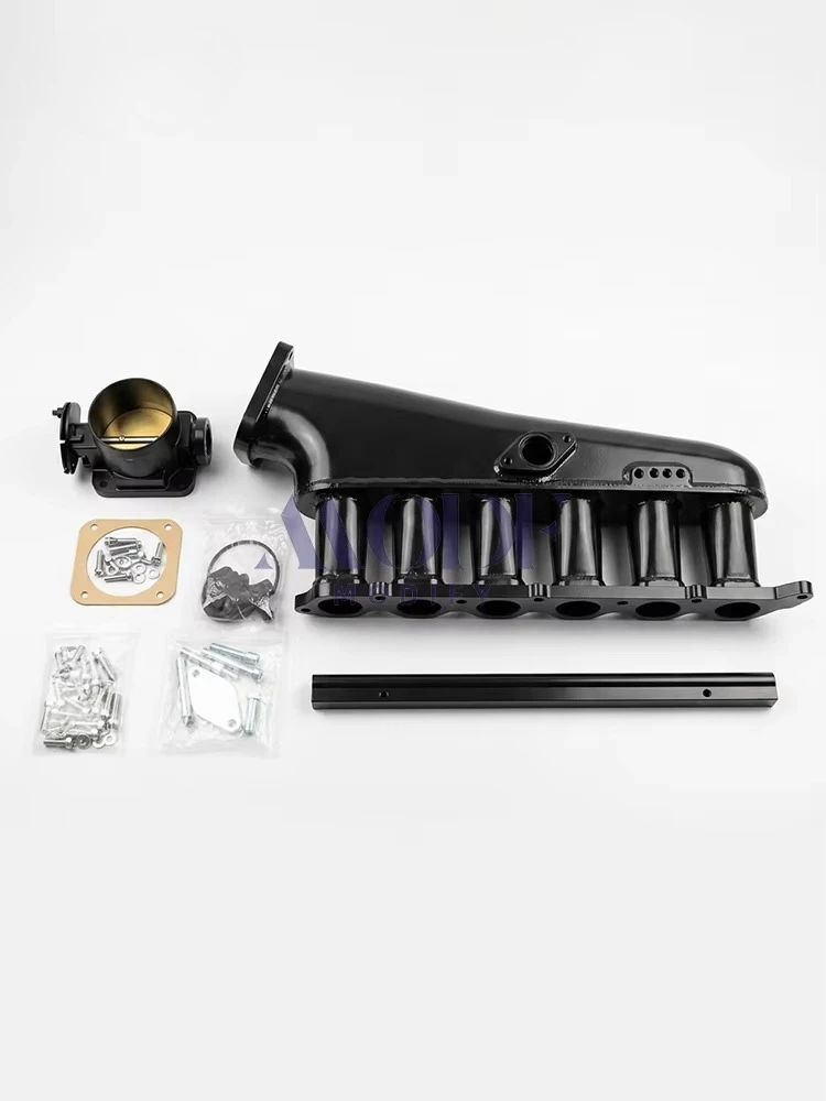 forHigh-Performance Intake Manifold Kit for Toyota 2JZ-GTE | Includes 90mm Throttle Body & Fuel Rail | Black/Silver Finish