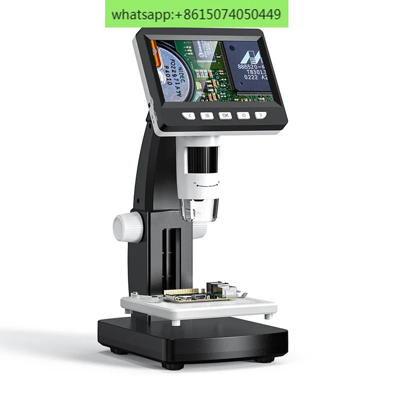 306-C Portable 2MP high definition Portable Microscope 8pcs Light Emitting Diode Electron Microscope with 4.3 inch IPS LCD