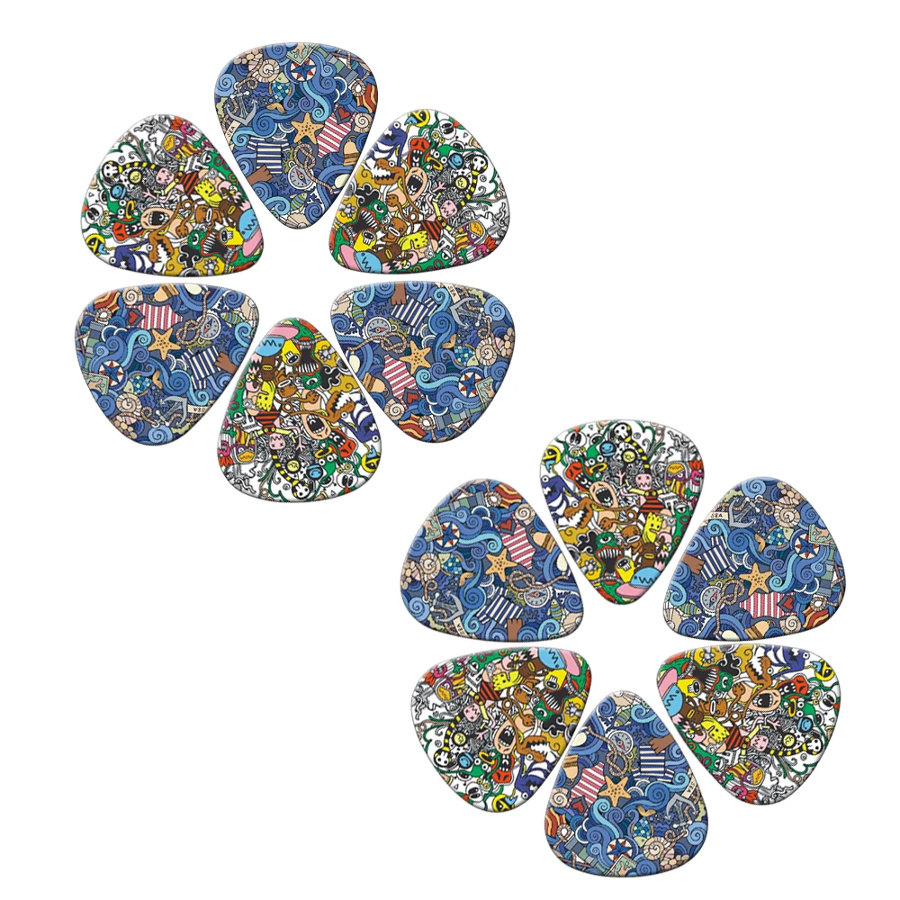 SOACH 10Pcs/lot 0.71Mm 0.46 1.0 Thickness Cartoon Graffiti Guitar Picks Pattern Guitar Paddles Parts Guitar Accessories pick