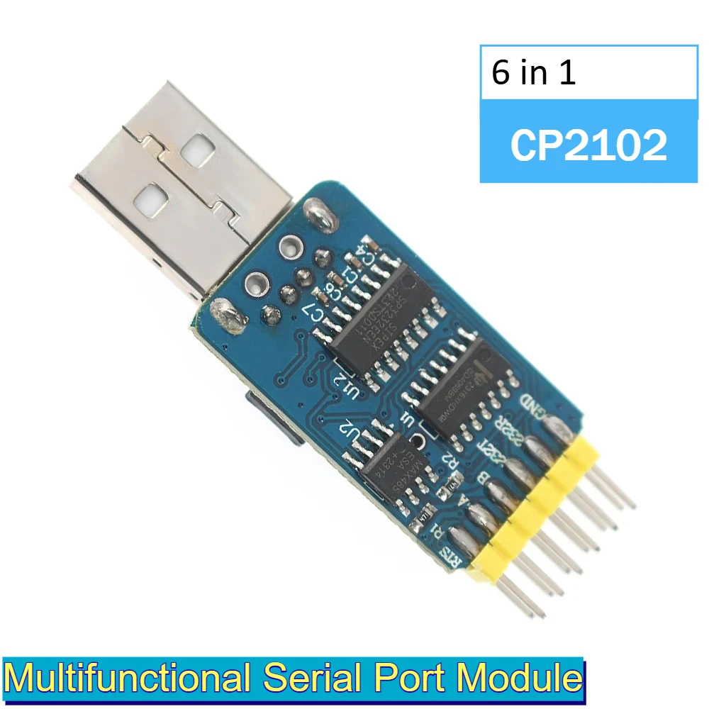 6 in 1 USB 직렬 어댑터 CP2102 USB-TTL/RS232/RS485 변환기 Arduino/STM32용 3.3V/5V 레벨 시프터