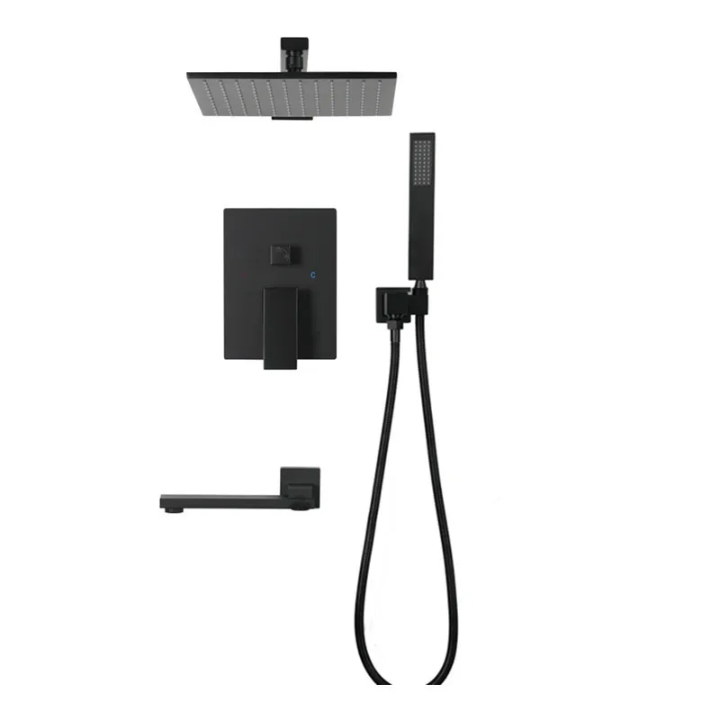 

Copper concealed into the wall type, shower set, hotel multi-function, pressurized top spray