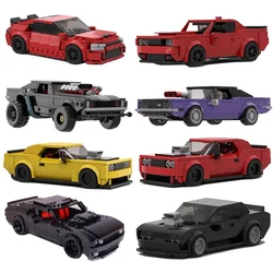 MOC Technical Speed Vehicles Muscle Car Dodge Challenger Viper Charger Dom Racing Sets Building Blocks Kid Toys Christmas Gift