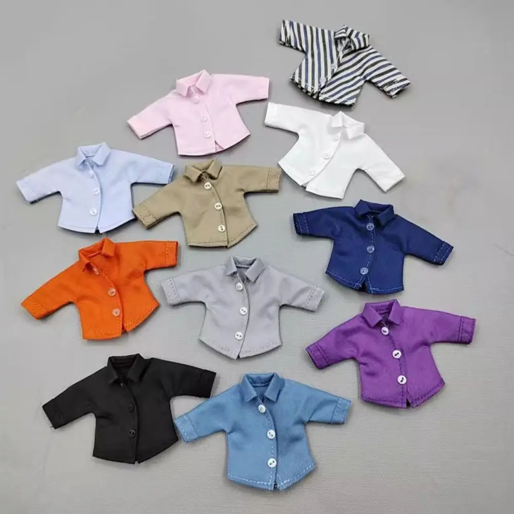 

Fashion Doll Long Seeved Shirt 10 Styles Gift Toys Doll T-shirt Jeans Tops Casual Wear for 1/11 ob11 Dolls For 1/12 Bjd Dolls