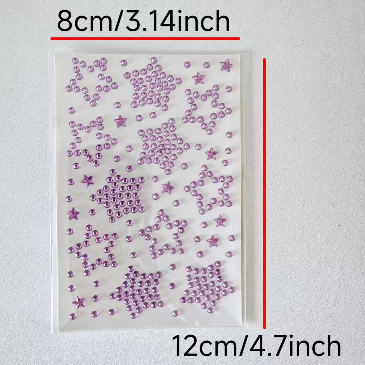 8 buah bintang berujung lima, hati, stiker mengkilap, riasan panggung, stiker mata, stiker wajah, stiker dekoratif.