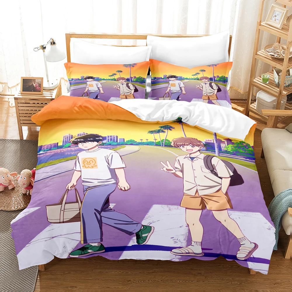 Go For It, Nakamura-kun!! Anime Bedding Set Duvet Cover + 2 Pillowcases Soft Bed Linen Multi Sizes Manga Fan Bedroom Decor Gift