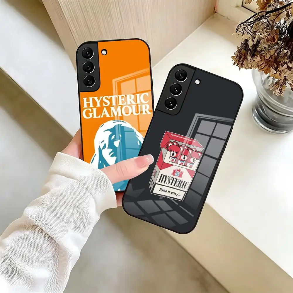 Hysteric Glamour Phone Case For Samsung S26 S25 Edge S24 S23 S22 Ultra Plus Fe A57 A37 A17 A27 5G Glass Cover