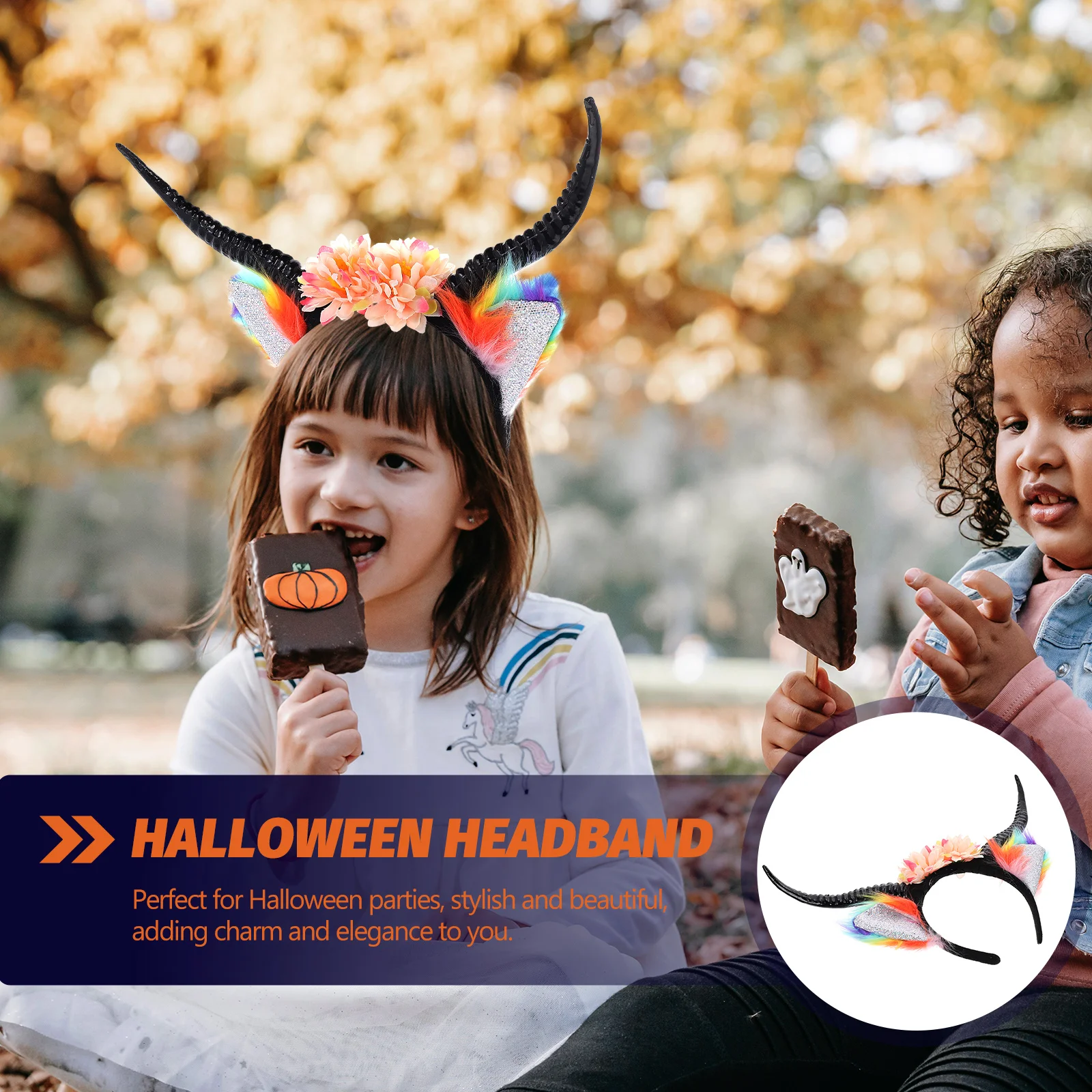 

Halloween Headdress Horn Headband Cosplay Hair Hoops Party Costume Accessory Lightweight Comfortable Kids Women