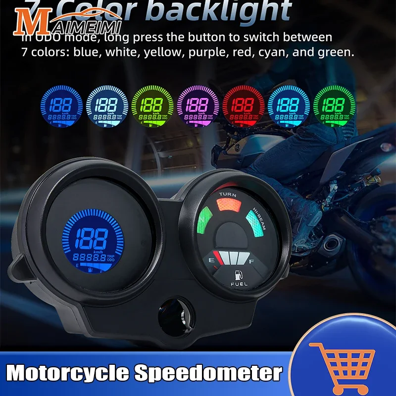 Motorcycle Speedometer Digital Led Backlight Panel MPH Oil Level Indication Speed Gauge For Brazil titan For honda cg150 fan150