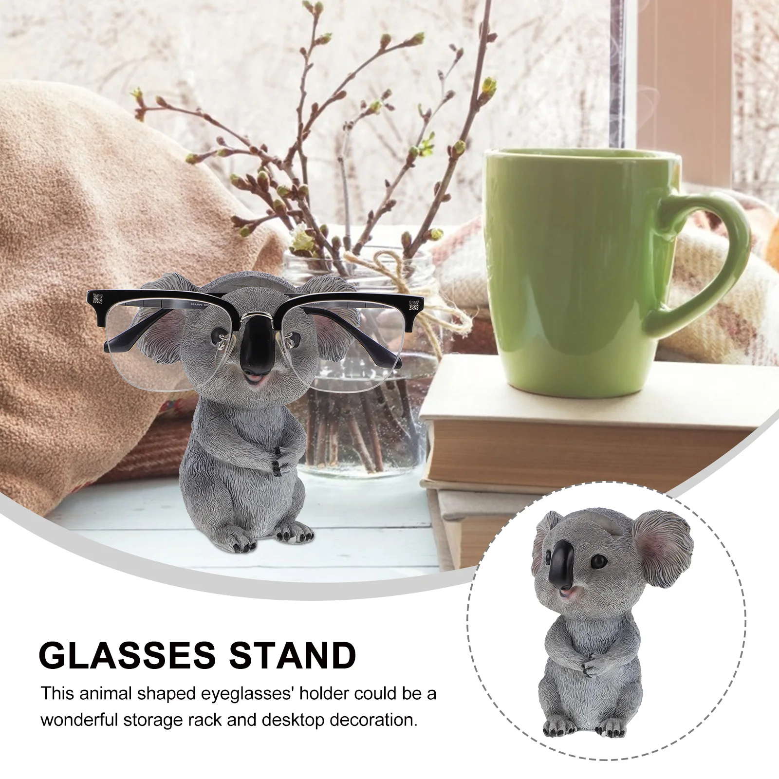 

Cute Koala Holder Animal Shape Resin Eyeglasses Stand Desktop Decor Display Rack For Home Office Car Storage#Adhesive#Animal