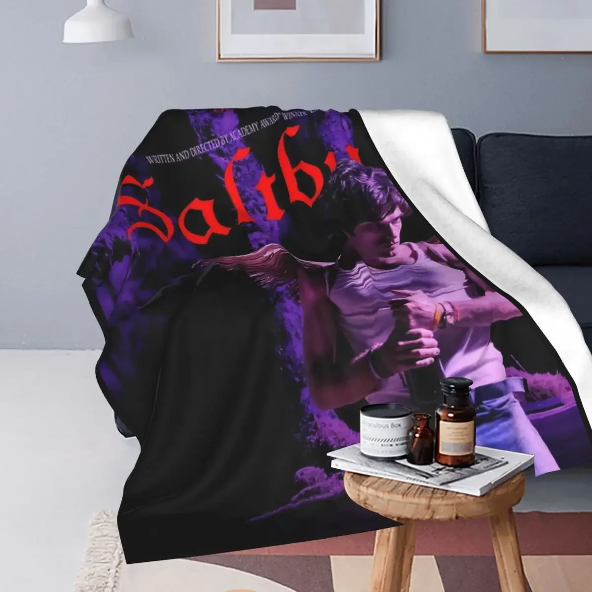 Saltburn 2023 A24 Film Poster Jacob Elordi Blanket Velvet Air Conditioning Portable Throw Blankets for Home Office Rug Piece