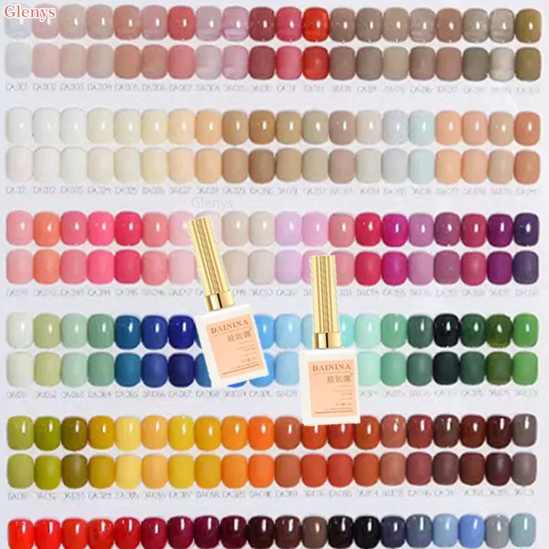 Glenys 120 قطعة * 15 مللي طلاء أظافر جل صافي أحمر شعبي متقدم غمر هلام بطاقة ألوان UV LED صالون أظافر طقم ورنيش فني