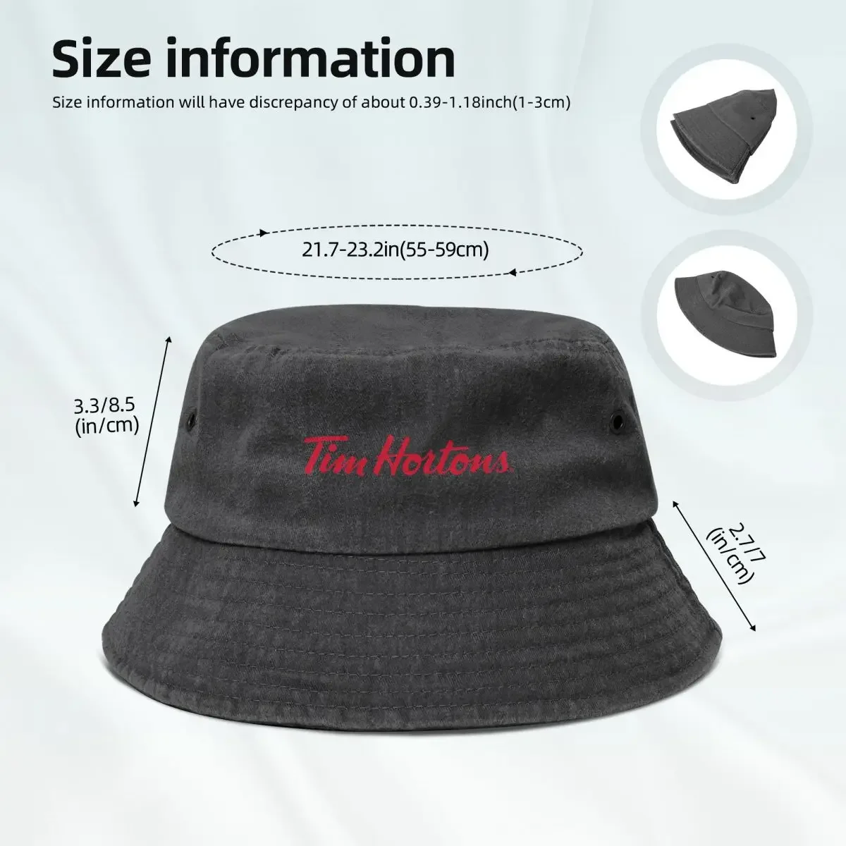 Tim Hortons Coffee Day Bucket Hat Snapback Cap Hood derby hat Women Beach Fashion Men's image 3