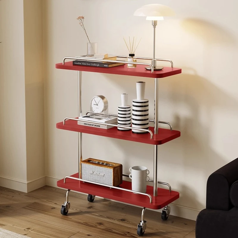 

Винтажная узкая тележка на колесиках, роскошные мобильные органайзеры, столы для гостиной, торцевой столик, полка для хранения середины века