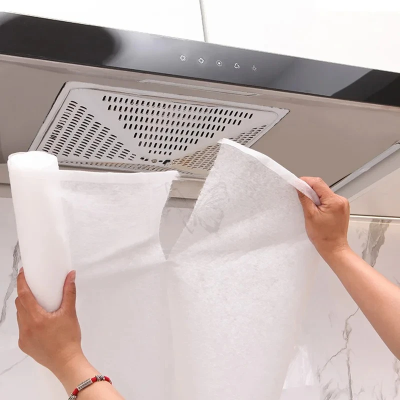 5/10M Disposable Hood Oil Filter Paper Non-woven Cooker Hood Extractor Fan Filter Kitchen Hood Grease Anti Oil Cotton - view 4