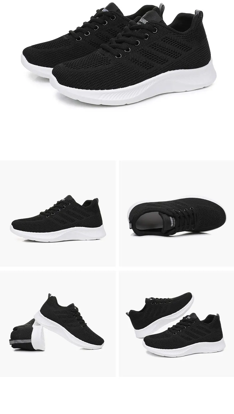 Atmungsaktive Sportschuhe aus Mesh für Damen, leichte und bequeme Sportschuhe mit weicher Sohle, Damen-Schnürschuhe für Freizeitaktivitäten und zum Laufen. – Detail 18