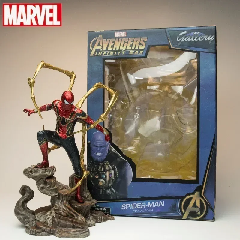 28cm guerra infinita ferro spiderman figura de ação pvc estatueta estátua boneca modelo colecionável decoração brinquedos presentes do festival