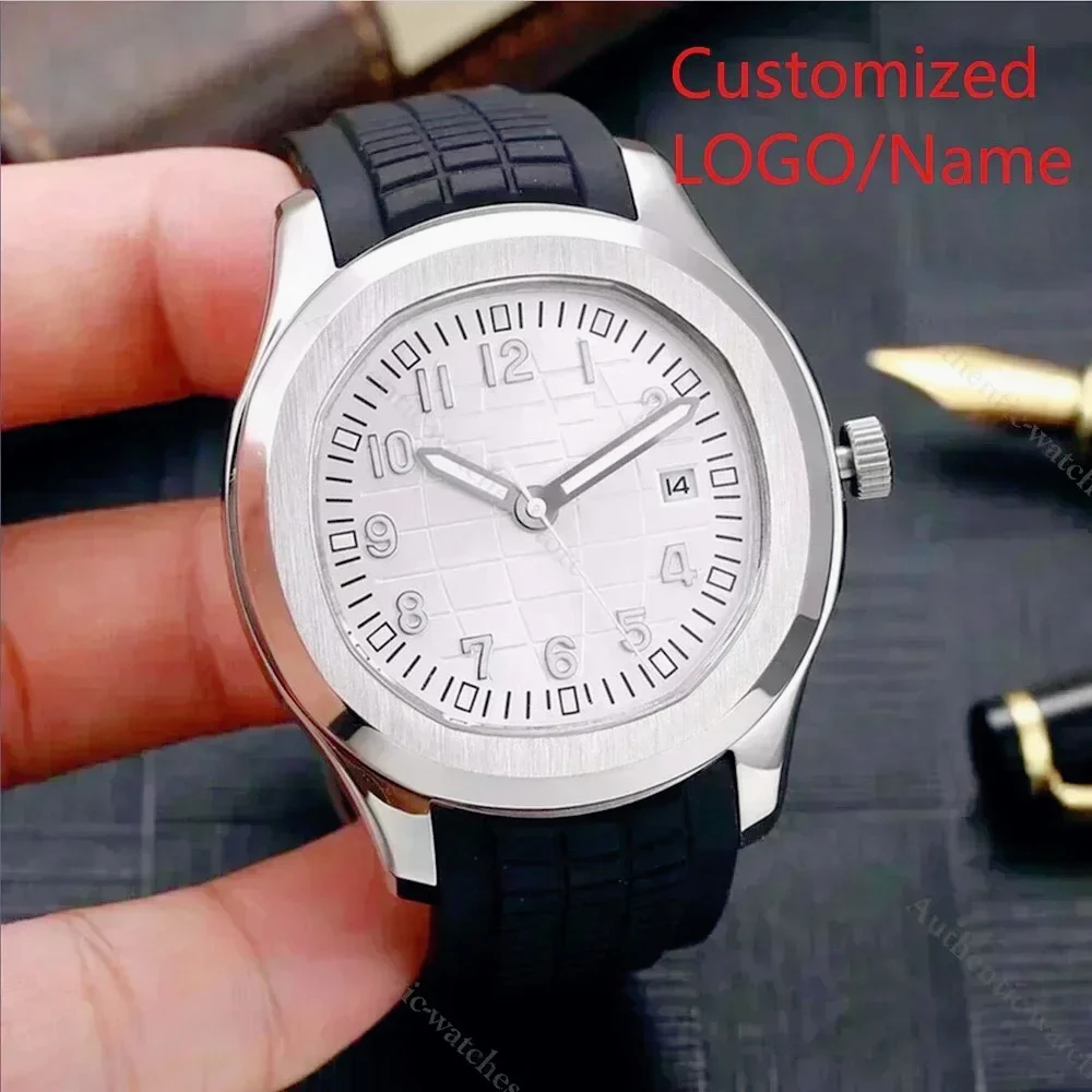 2026 Fashion Men Automatic Mechanical Watch Fine Polished Case Scratch Resistant Sapphire Crystal Blue White Soft Rubber Strap