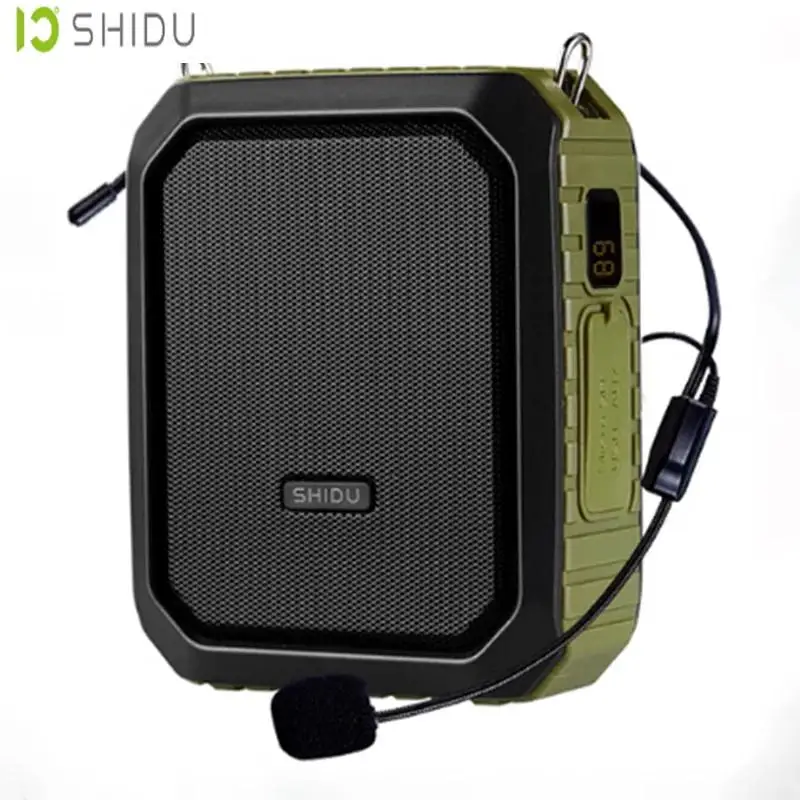SHIDU M800 مضخم صوت محمول مع ميكروفون سلكي للمعلمين IPX5 مقاوم للماء سمّاعات بلوتوث 4400mAh قوة البنك