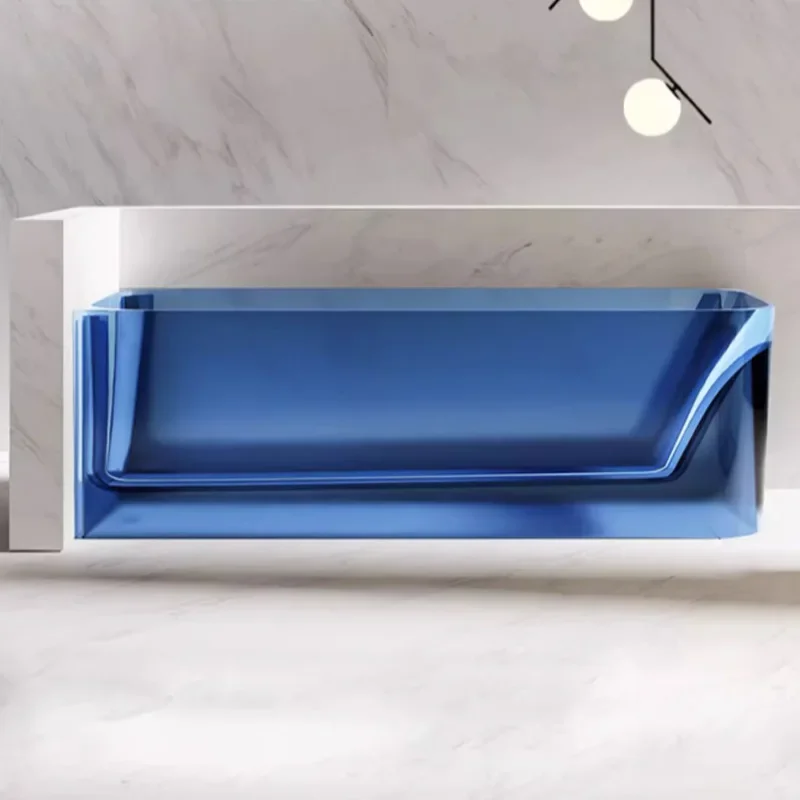 Transparent resin bathtub Independent deep bubble home hotel B & B colorful crystal bathtub