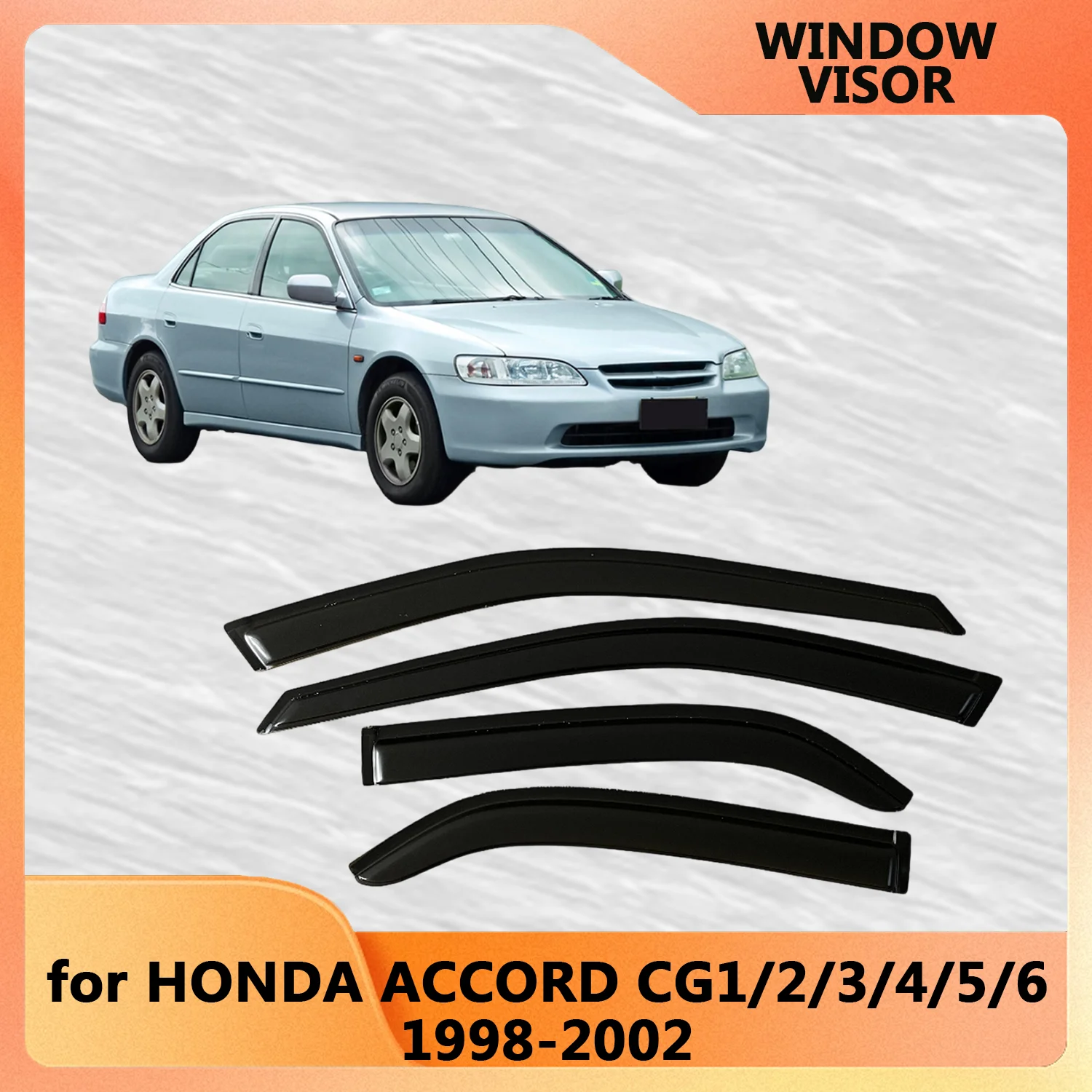 

Window Visor for HONDA ACCORD CG1/2/3/4/5/6 1998 1999 2000 2001 2002 Weathershied Door Visor Wind Sun Rain Guards Side Outside