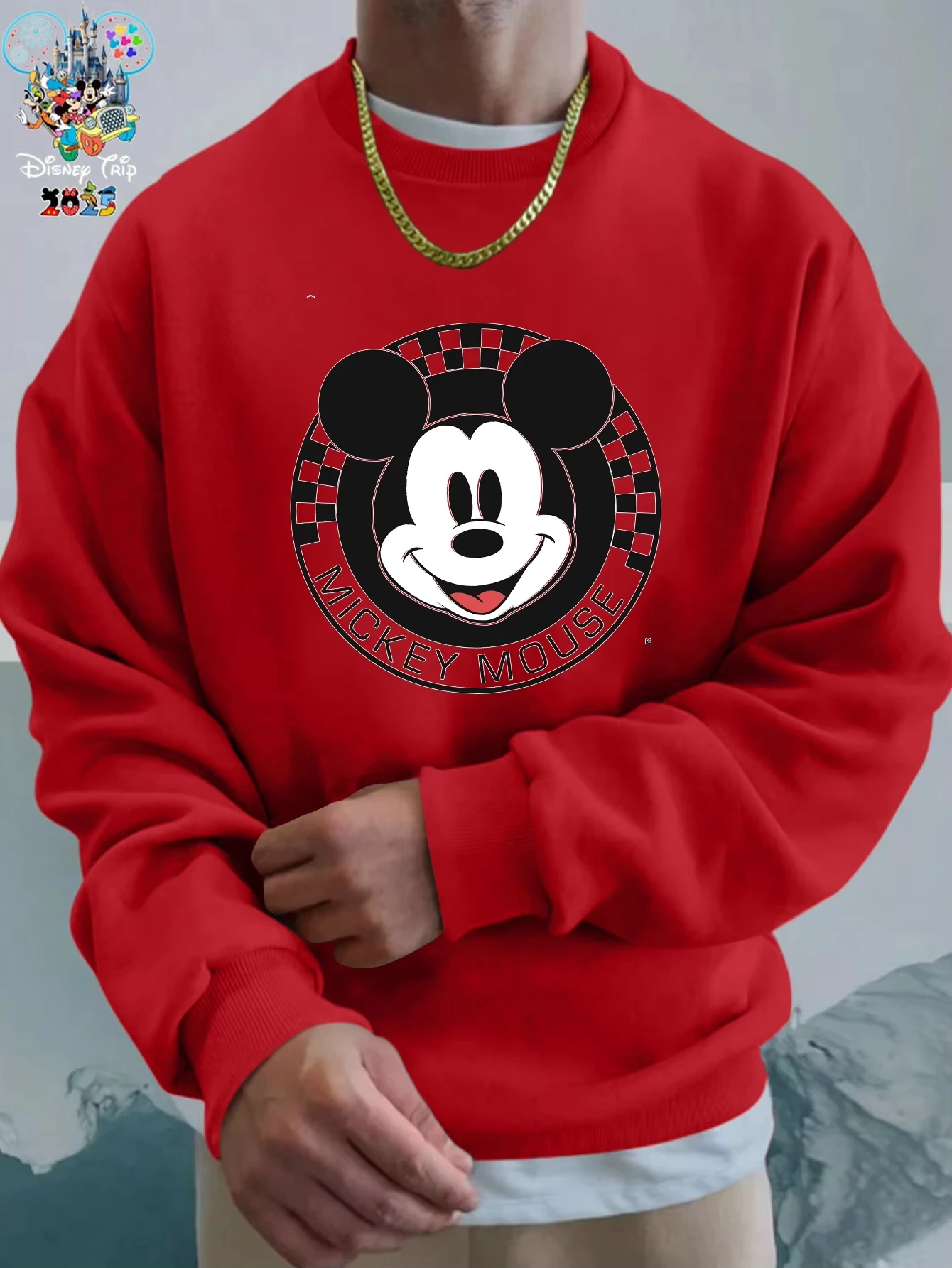 الرجال ديزني ميكي ماوس طاقم الرقبة البلوز البلوز بلايز عادية الخريف الشتاء الصوف المتضخم زوجين واحدة للجنسين #1