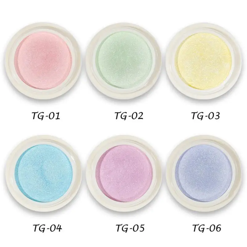 Transparent Aurora Nail Glitter Powder Shimmer Mirror Mermaid Chrome Nails Art Decoration Manicure Pigment Makeup Supplies