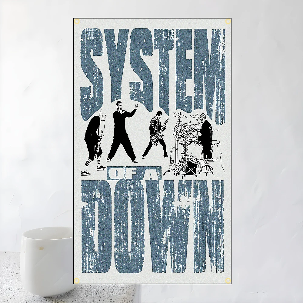 S-System Of A D-Downs Rock Band Flag Polyester Digital Printing Banner for Bedroom Wall Art Out Door Tapestry