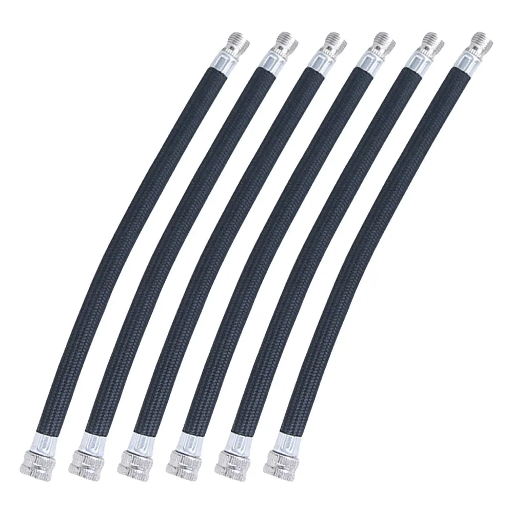 

6pcs Bicycle Pump Extension Hose Portable Rubber Versatile Lightweight For Mountain Road Inflate Efficient