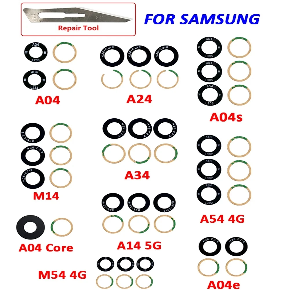 NEW Back Rear Camera Glass Lens Cover With Adhesive For Samsung A05S A04 Core A04E A04S A14 5G A24 A34 A54 4G M14 M54 M12