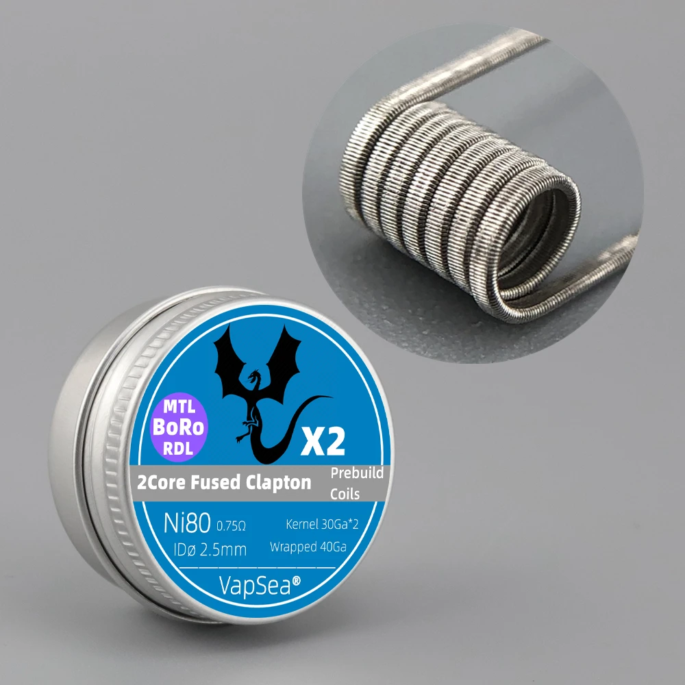 Inner Diameter 2.5mm MTL AIO RBA Coil Fused Clapton Alien Head Resistance A1 316L NI80 Wire For BB Box Boro SXK Tank