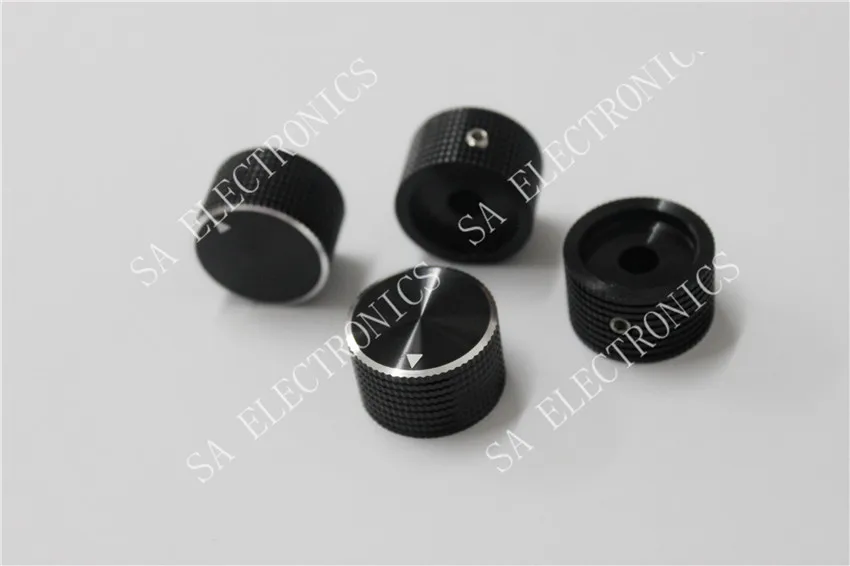 [BELLA] Tutti i fori di diametro del tappo della manopola del potenziometro in alluminio nero erano 6MM 6.4MM 25MMX15MM--50 PZ/LOTTO