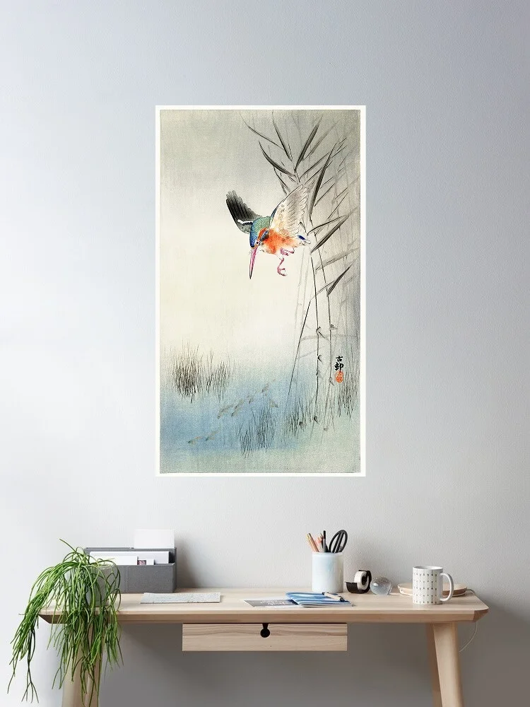 Birds on a branch (1900 - 1936) by Ohara Koson Photo, Art Print Canvas Poster, Living Room Decor, Home Wall Picture