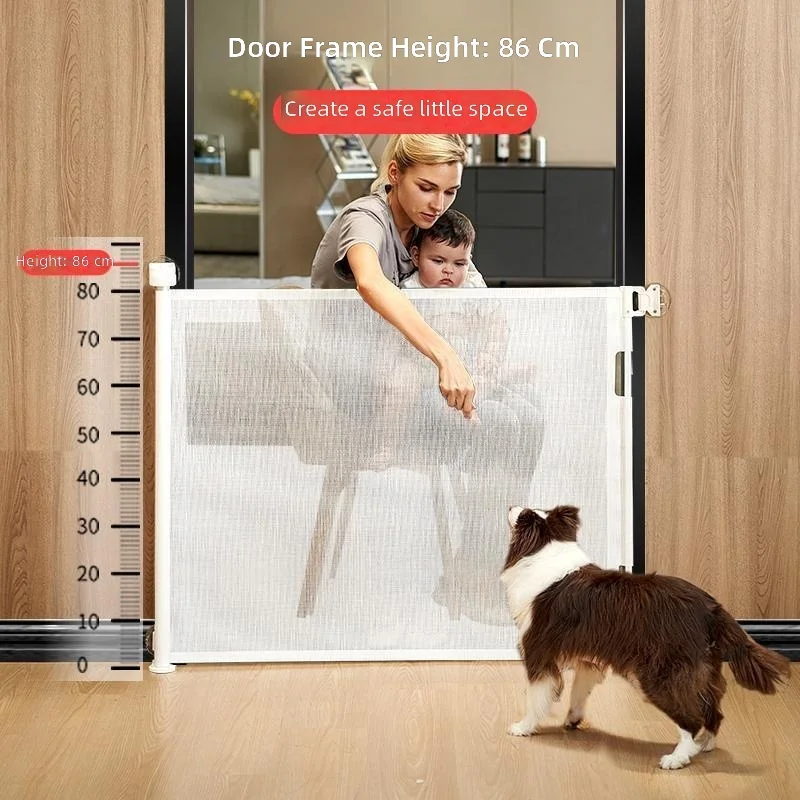 Baby Gate, Adjustable Folding Safety Barrier, Pet Isolation Guardrail, Indoor Stairway Protection, Child Safety Fence
