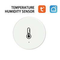 Tuya Round Zigbee Temperature Humidity Sensor Detector Smart Home Indoor Security Thermometer Detector Building Automation
